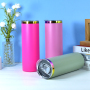 20oz rainbow Plated Straight Tumblers Insulated Double Wall Stainless Steel Skinny Tumbler Cups Wholesale with Lid and Straw