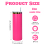 20oz rainbow Plated Straight Tumblers Insulated Double Wall Stainless Steel Skinny Tumbler Cups Wholesale with Lid and Straw