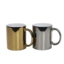 China Warehouse in Stock  Black and Gold  11oz UV Mirror Ceramic Mugs Sublimation Blanks Metallic Ceramic Coffee Ceramic Mugs