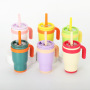 Custom Logo 14oz Kids Stainless Steel Vacuum Powder Coated Tumbler Outdoor Travel Water Bottle with Leak-Proof Lids BPA Free