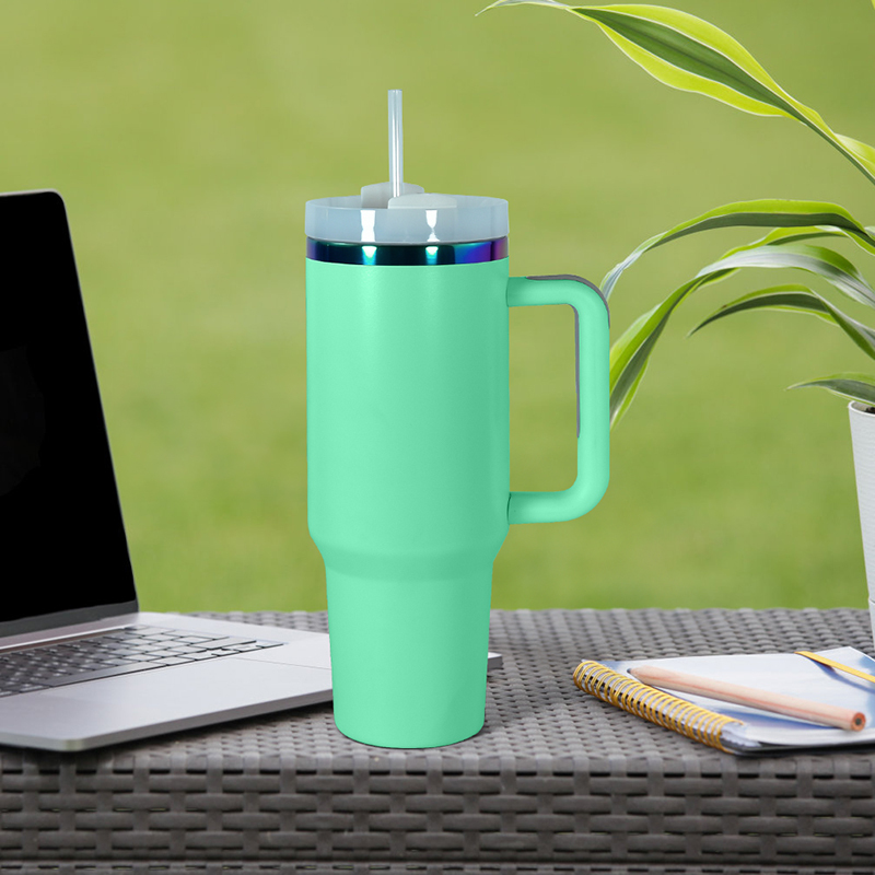 H2.0 40oz Rainbow Plated Powder Coated Stainless Steel Tumblers for Laser Engravings 6 Colors Mixed