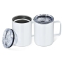 US Warehouse RTS 25pcs/ctn 10oz Sublimation Cup Stainless Steel Travel Tumbler White Coffee Mugs with Handle Clear Slide Lid