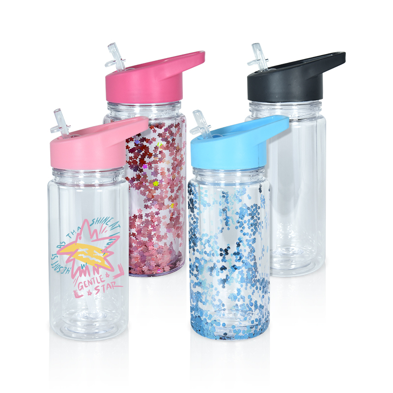 China RTS 10oz Plastic Snow Globe Tumbler with Pre Drilled Hole Double Wall Snow Globe Cups for Kid Custom Snow Globe Tumbler
