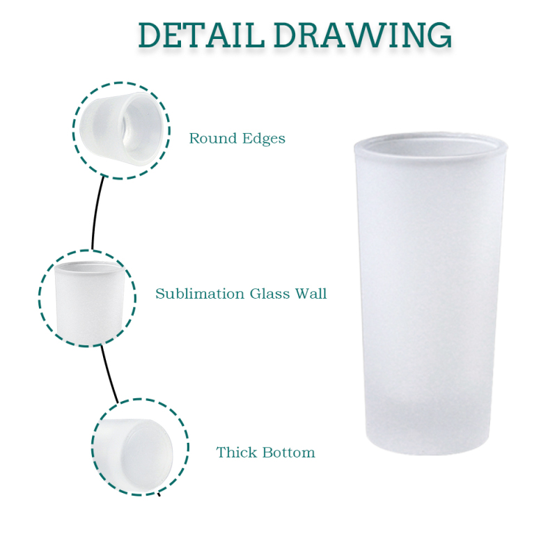 Glass Cup Sublimation Frosted Shot Glasses 3 oz Shot Glasses Blanks Personalized Glass Cups with Heavy Base