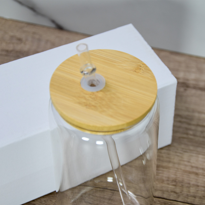 Clear Colored Replacement Lid Straws Bamboo Lid with Rubber Bottom Bumper Tumbler Accessaries