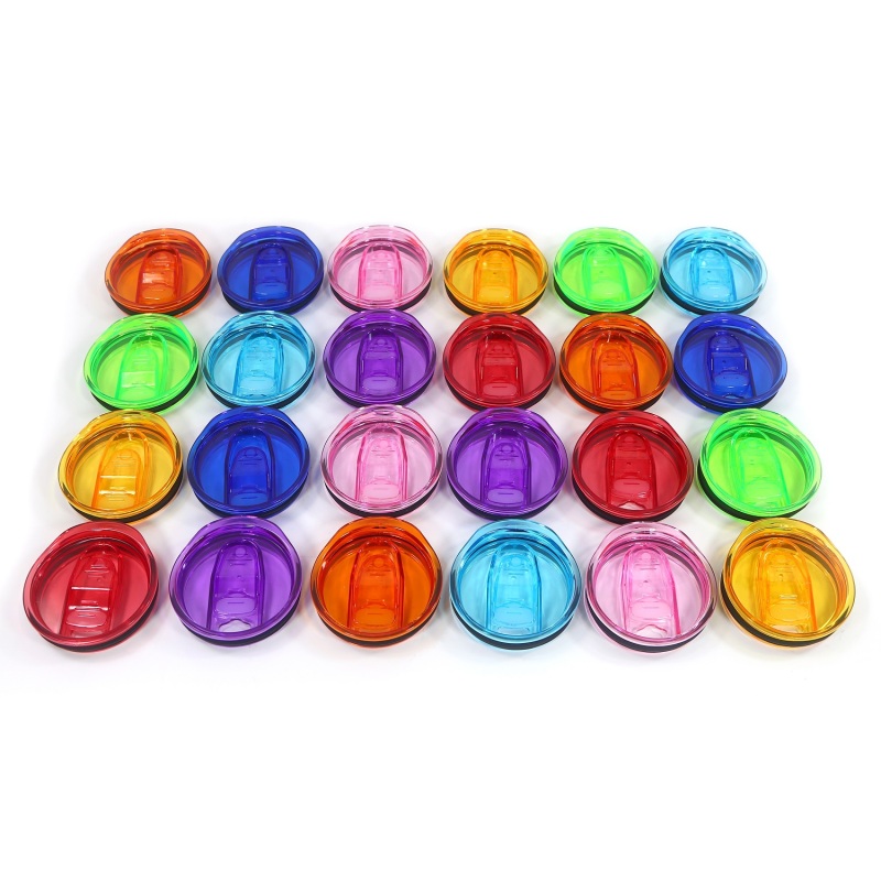 Clear Colored Replacement Lid Straws Bamboo Lid with Rubber Bottom Bumper Tumbler Accessaries