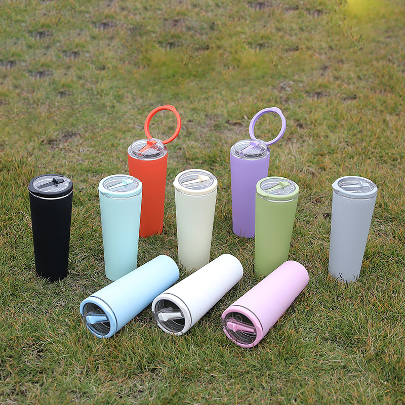 Custom logo 850ml Sports Travel Water Bottle Double Wall Stainless Steel Insulated Tumbler Handle Lids Leak-proof Sippy Straws