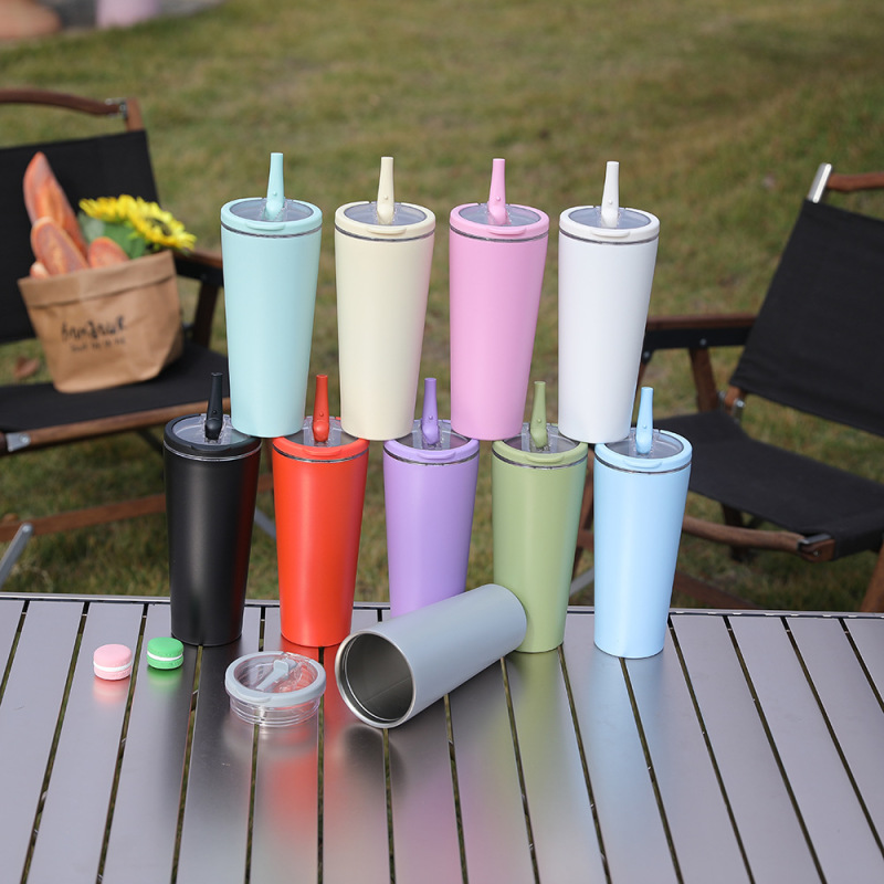 Custom logo 850ml Sports Travel Water Bottle Double Wall Stainless Steel Insulated Tumbler Handle Lids Leak-proof Sippy Straws
