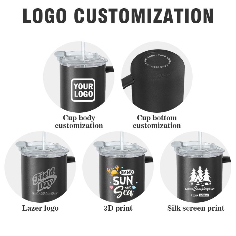 Custom LOGO 16oz Double Wall Stainless Steel Tumbler with White Enamel 2in 1 Drinking Lids