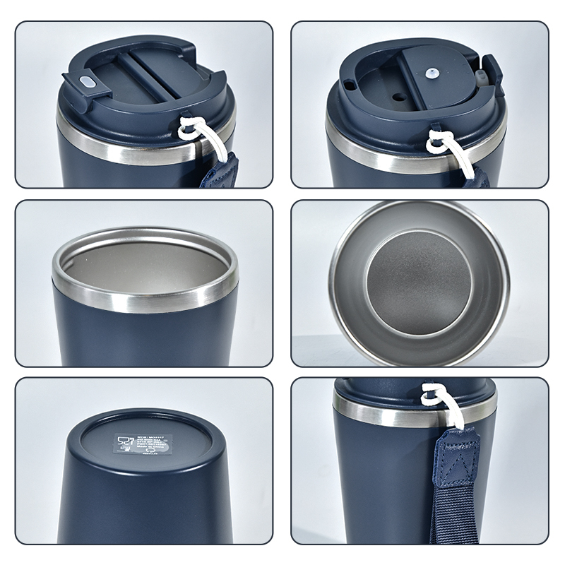 Custom Logo 12oz / 380ml Coffee Mug Laser Engraved Outside PP Dishwasher Safe Plastic Shell  Inner Stainless Steel Tumbler
