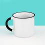 DSY Sublimation 11oz Ceramic Mug with Handle Looks Like Enamel Mug DIY Blank Coffee Cup