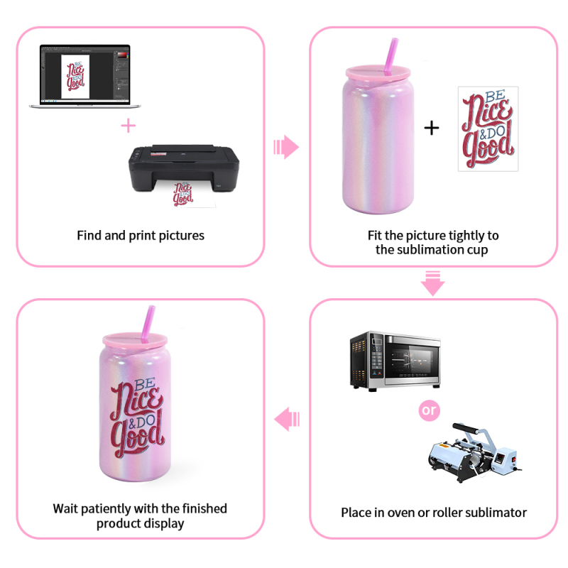 In-stock 16oz Shimmer Glitter Stainless Steel Double Wall Insulated Tumbler Sublimation Blank Colorful Drink Can With Straw