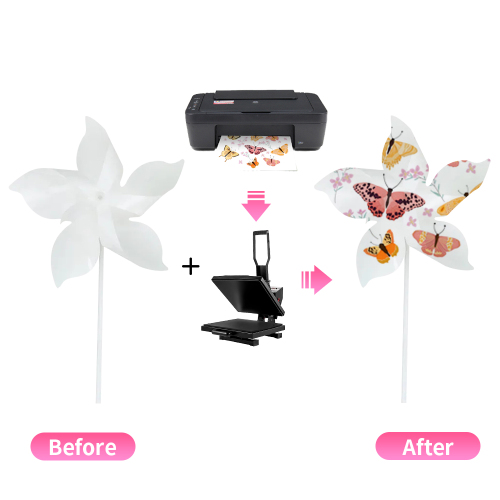 USA RTS 50pcs/ctn Windmill Kids Outdoor Sublimation Blanks PET Plastic Pinwheel Double-sided Windmill for DIY Printing Gifts