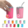 3oz Stainless Steel Mini Shot Glasses Tumbler with Twelve Constellations Keychain Colored Coffee Tumbler With Straw Lid