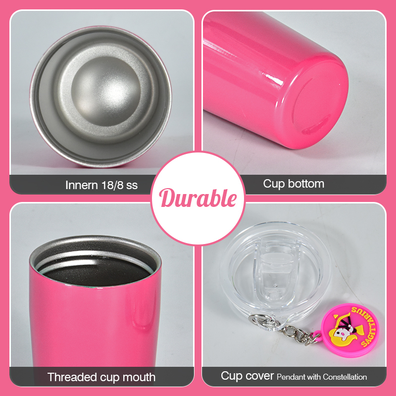 3oz Stainless Steel Mini Shot Glasses Tumbler with Twelve Constellations Keychain Colored Coffee Tumbler With Straw Lid