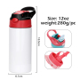 RTS USA Warehouse 12oz Kids Water Bottle 30pcs/Ctn Sub Tumbler Stainless Cup Bounce up Flip Kids Water Bottle with Colorful Lids