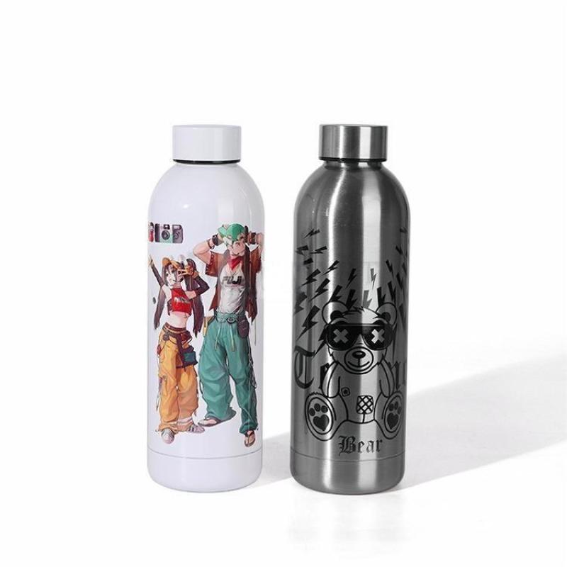 DSY 500ml Sublimation Bottle Double Wall Insulation Small Mouth Water Bottle Sublimation Silver Stainless Steel Color