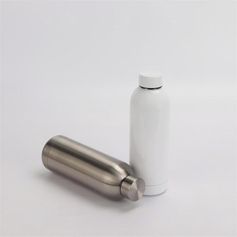 DSY 500ml Sublimation Bottle Double Wall Insulation Small Mouth Water Bottle Sublimation Silver Stainless Steel Color