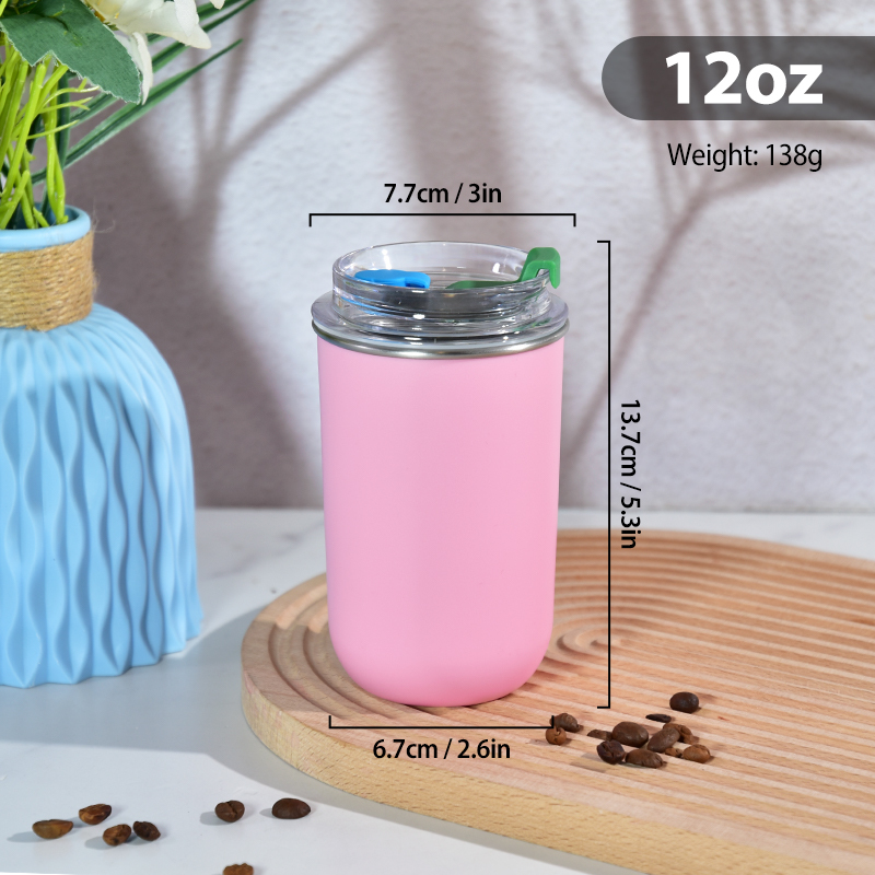 Custom logo 5oz 12oz 16oz 22oz Camping Travel Coffee Mug With Handle Inner 304 Stainless Steel Outer Plastic Mugs