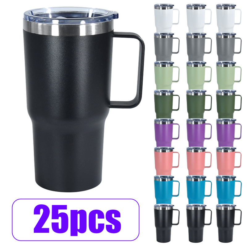 Custom LOGO 20oz Travel Car Tumbler 20oz Powder Coated Tumbler Vacuum Travel Mug Mix 8colors