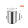 200ml Custom Logo Metal Travel Mug 300ml Silver Double Wall Insulated 400ml Coffee 316 Stainless Steel Cup with Lid Scale Handle