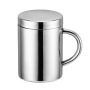 200ml Custom Logo Metal Travel Mug 300ml Silver Double Wall Insulated 400ml Coffee 316 Stainless Steel Cup with Lid Scale Handle