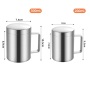 200ml Custom Logo Metal Travel Mug 300ml Silver Double Wall Insulated 400ml Coffee 316 Stainless Steel Cup with Lid Scale Handle