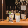 Pre-Drilled 3OZ SUBLIMATABLE GLASS GLITTER SNOW GLOBE SHOT GLASS Double Wall Shot Glasses Mini Tumbler W/ Bamboo Lids