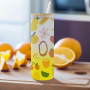 6pcs/ctn Small Pack China Warehouse 25oz Frosted Gradient Color Sublimation Blank Skinny Glass Bottle Tumbler with Wooden Lids
