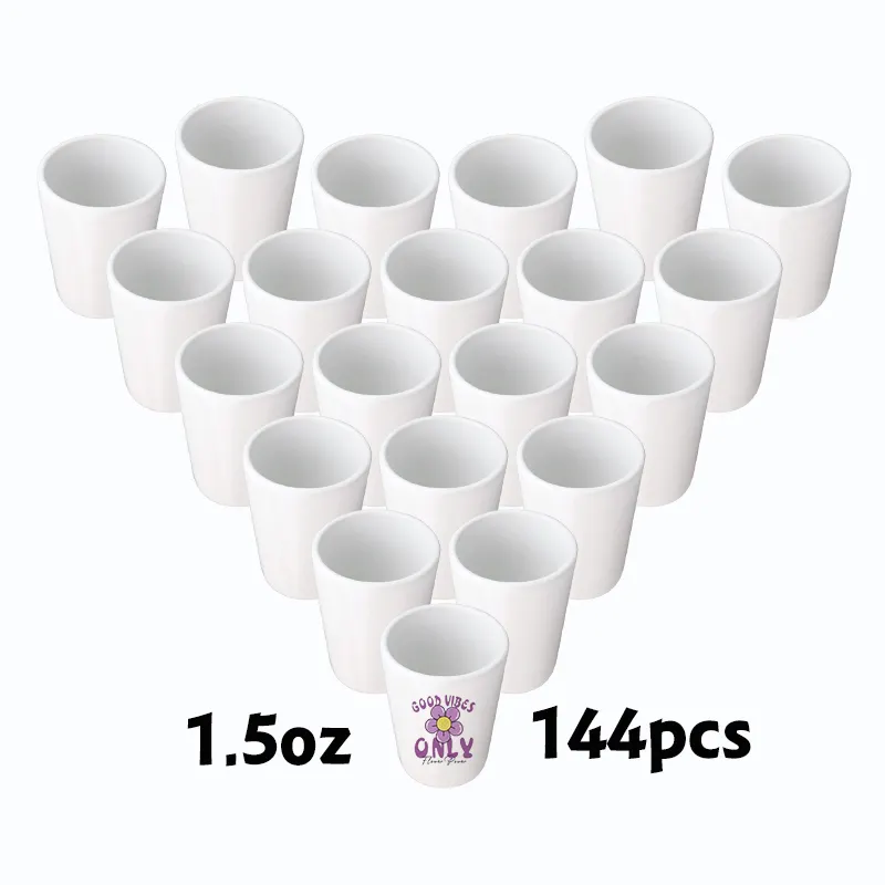 Sublimation 1.5oz Ceramic Shot Glass Blank 144pcs/ctn Ceramic White Mug Wine Whiskey Cup