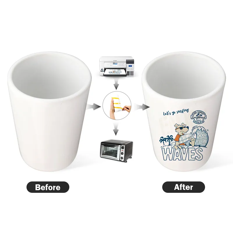 Sublimation 1.5oz Ceramic Shot Glass Blank 144pcs/ctn Ceramic White Mug Wine Whiskey Cup