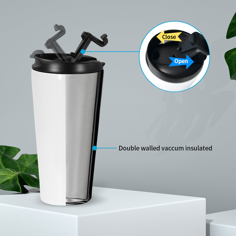 16oz Sublimation Stainless Steel Vacuum Insulated Tumbler Double Wall Travel Mug Water Coffee Cup Mugs with Screw Lid for Press