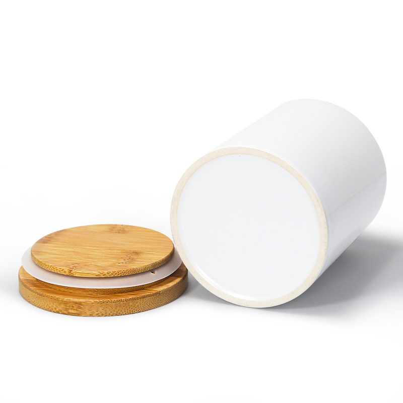 RTS US 36pcs/ctn 11oz White Candle Tins,  Mental Jars With Wood Grain Lids for Making, Bulk Containers