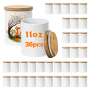 RTS US 36pcs/ctn 11oz White Candle Tins,  Mental Jars With Wood Grain Lids for Making, Bulk Containers
