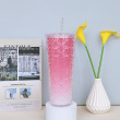 ombre hot pink fish scale plaid pattern plastic cups