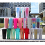 2024 New Cold Coffee Cup 59 Colors 24oz 710ml Summer Fashion Colorful Portable Corn Grid Cup Big Plastic Cup with Lid and Straw