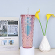 holographic pink fish scale plaid pattern plastic cups