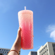 B ombre pink orange