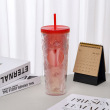 ombre red sea wave cactus pattern plastic cups