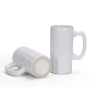Factory Customized Logo 20oz Ceramic Mug Sublimation Blanks Beer Mug Anti Slip Bottom White Coffee Cup with Handle for Wholesale