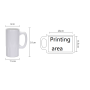 Factory Customized Logo 20oz Ceramic Mug Sublimation Blanks Beer Mug Anti Slip Bottom White Coffee Cup with Handle for Wholesale