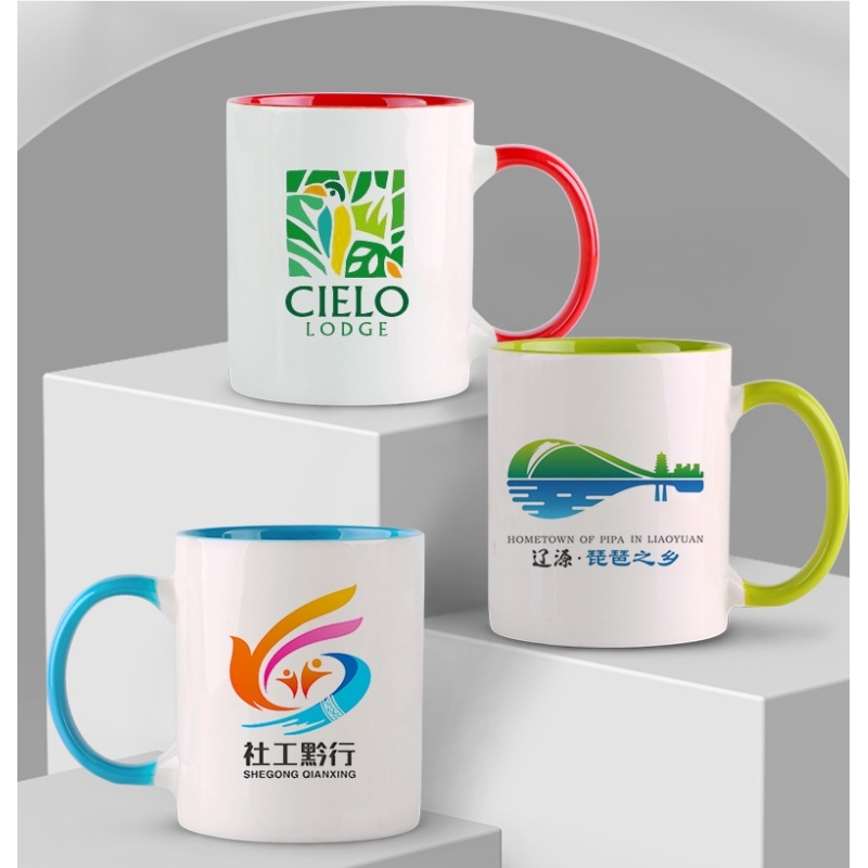Low MOQ Custom Logo High Quality Ceramic Mugs Personalized Sublimation Heat Press Printing Coffee Cups for Gift Advertising