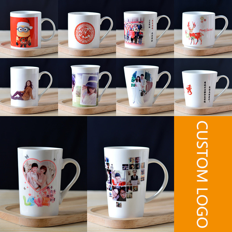 Low MOQ Custom Logo High Quality Ceramic Mugs Personalized Sublimation Heat Press Printing Coffee Cups for Gift Advertising