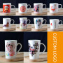 Low MOQ Custom Logo High Quality Ceramic Mugs Personalized Sublimation Heat Press Printing Coffee Cups for Gift Advertising