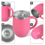Elegant Egg-shaped Comfortable Grip Food-grade Plastic Exterior Corrosion-resistant Stainless Steel Interior 12oz Mug