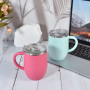 Elegant Egg-shaped Comfortable Grip Food-grade Plastic Exterior Corrosion-resistant Stainless Steel Interior 12oz Mug