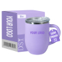 Elegant Egg-shaped Comfortable Grip Food-grade Plastic Exterior Corrosion-resistant Stainless Steel Interior 12oz Mug