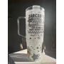 40oz Glitter Snow Globe Acrylic Tumbler Double Wall Plastic Acrylic Glitter Tumbler with Handle with Colored Lids and Straw