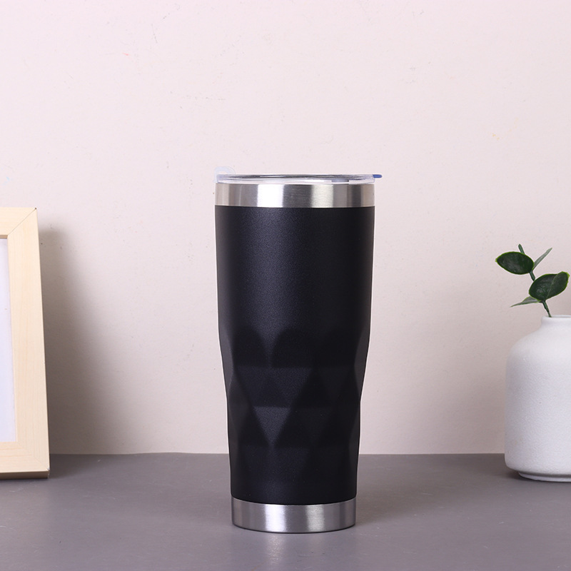 Custom logo 20oz Stainless Steel Car Cup Simple Double Wall Vacuum Insulation Cup Portable Double Drink Cold Ice Cup