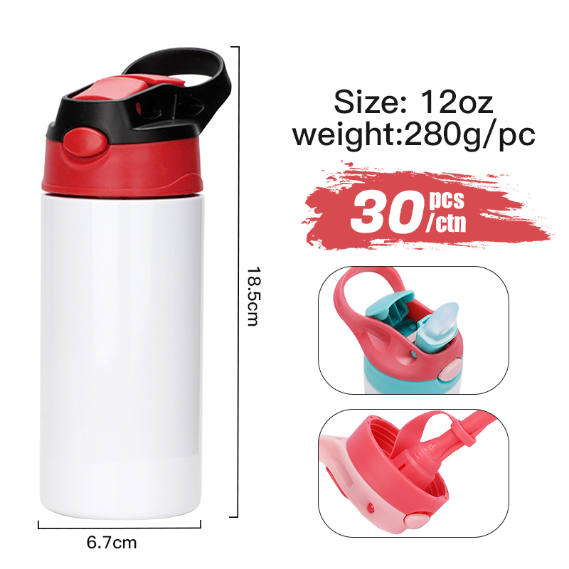 China Warehouse Sublimation Tumblers 12oz 20oz Stainless Steel Insulated Kids Tumblers Sublimation Straight Kids Water Bottles